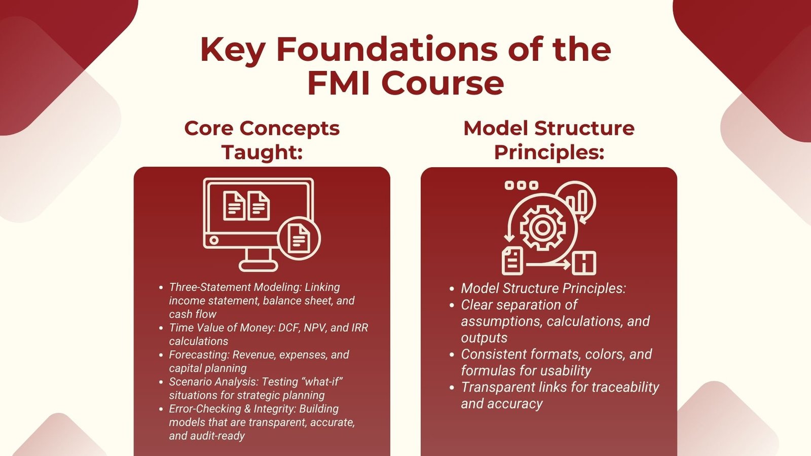 Guide to Practical Financial Modeling Core Concepts Course