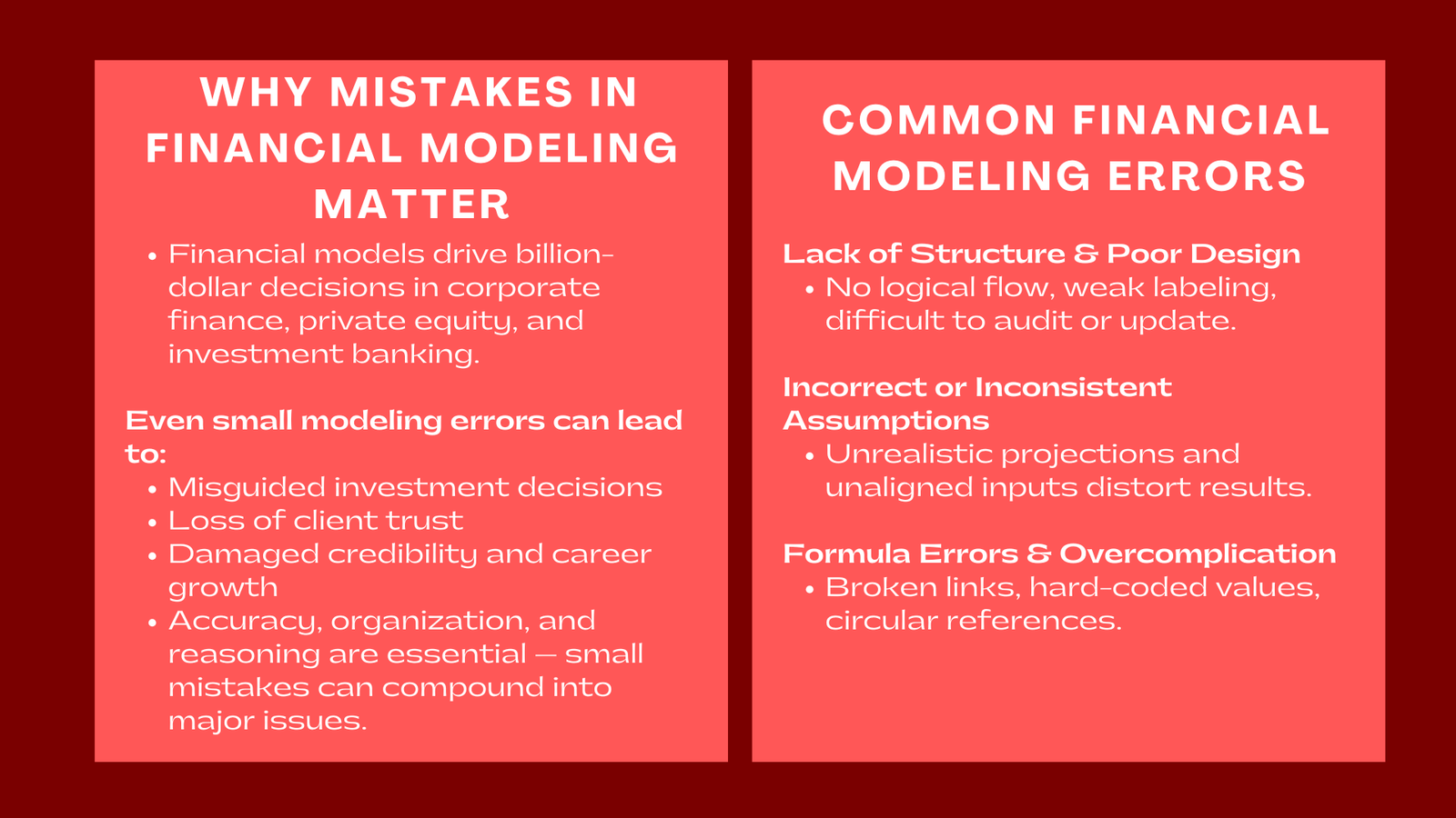 Common Mistakes in Financial Modeling and How They Affect Job Performance
