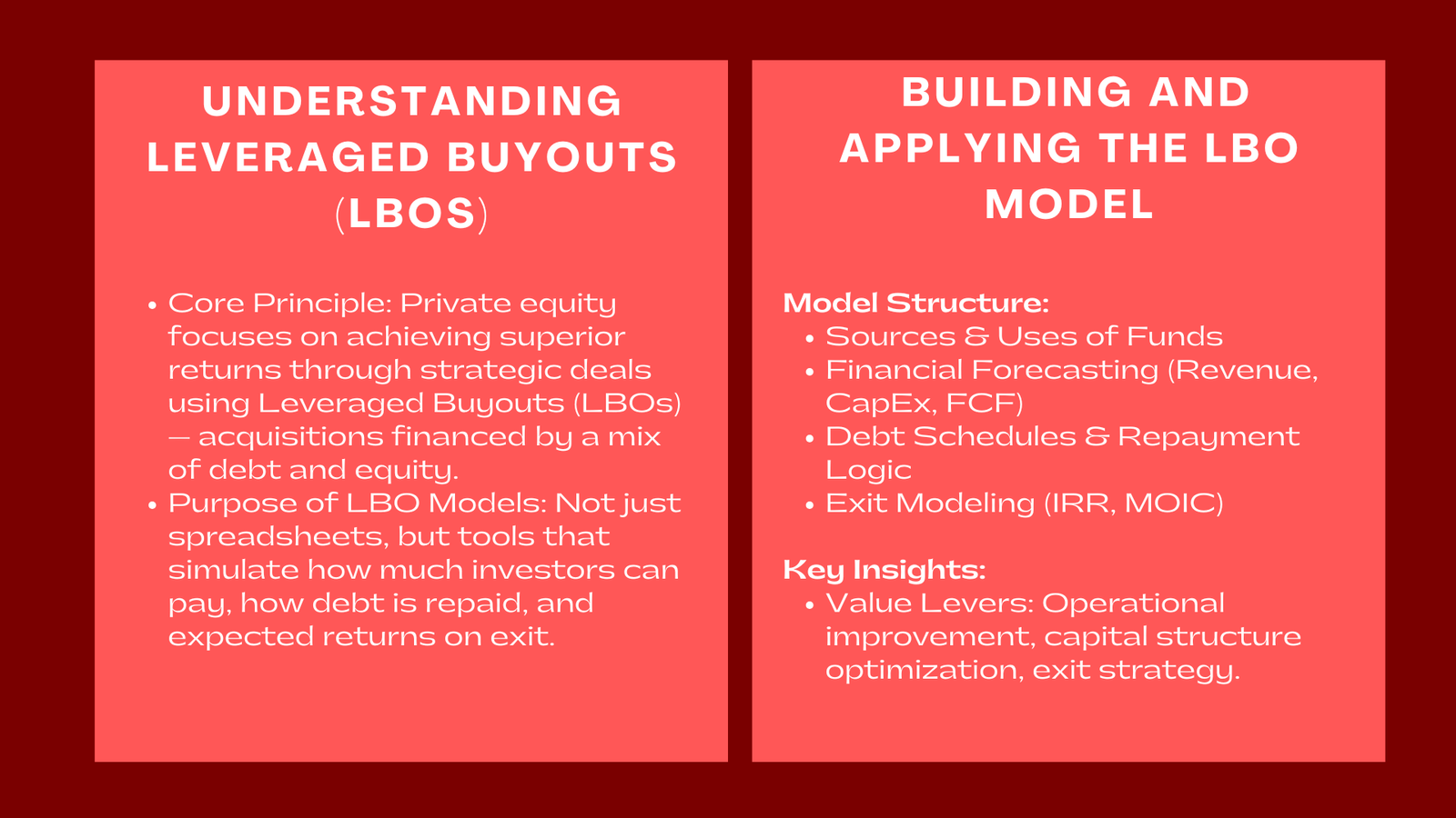 Leveraged Buyout LBO Modeling Explained for Private Equity Careers