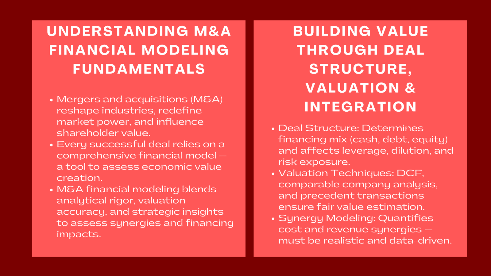 Merger and Acquisition Financial Modeling Techniques for Professionals