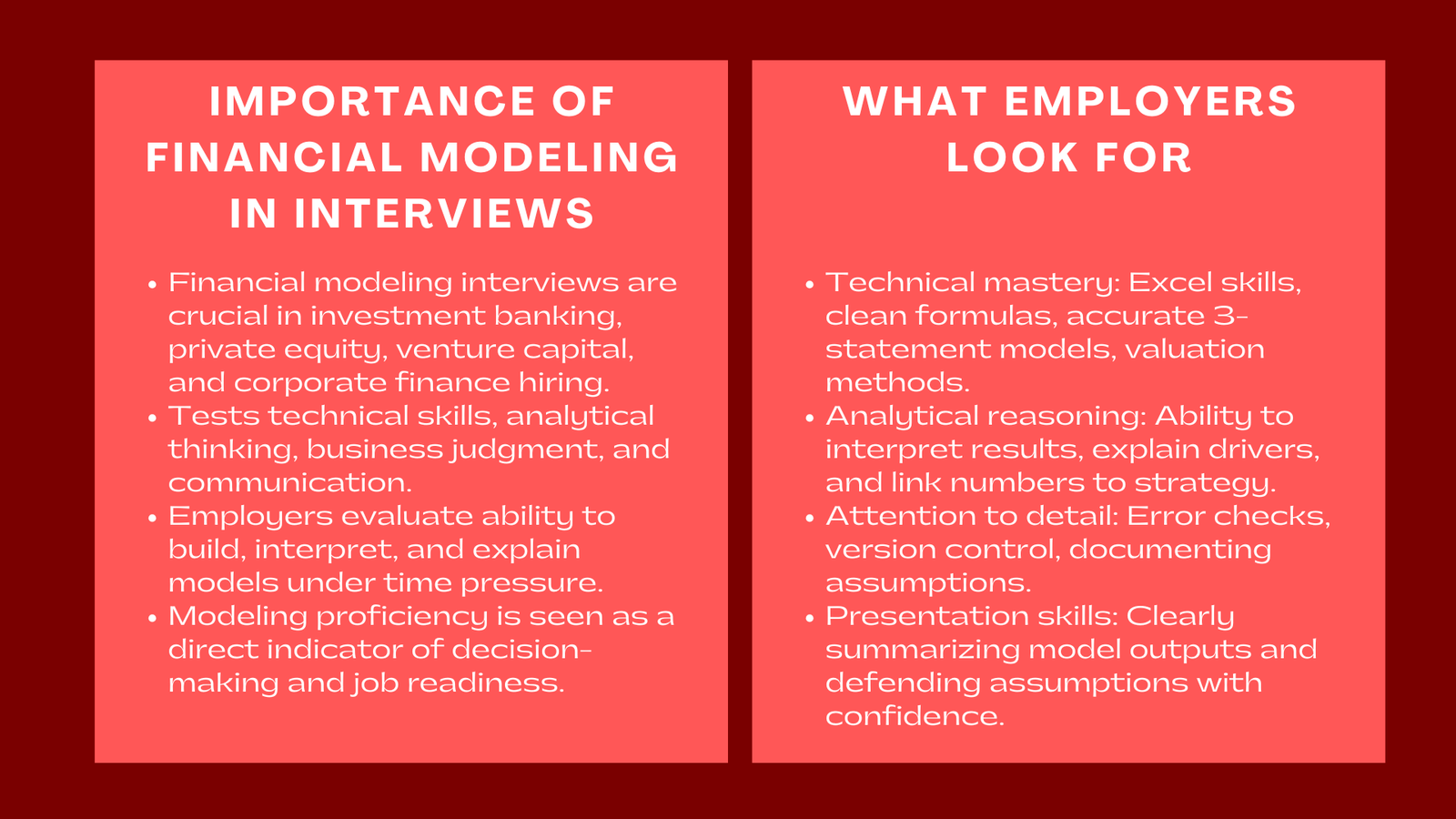 Preparing for Financial Modeling Interviews Job Tips and Sample Questions